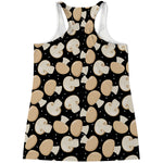 Champignon Mushroom Pattern Print Women's Racerback Tank Top