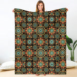 Chaotic Boho Floral Pattern Print Blanket