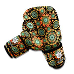 Chaotic Boho Floral Pattern Print Boxing Gloves