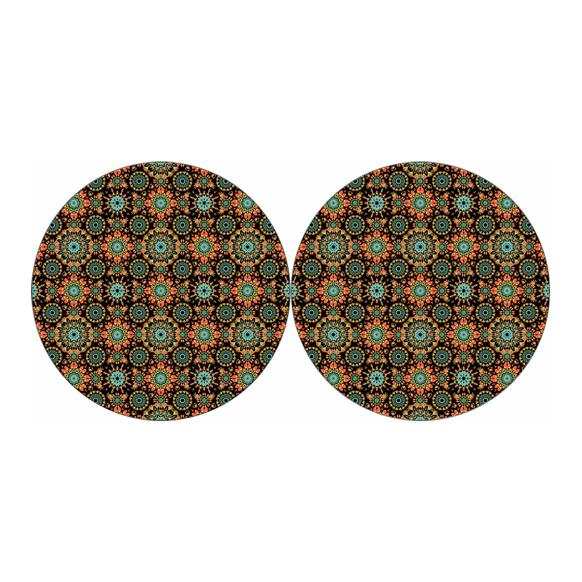Chaotic Boho Floral Pattern Print Car Coasters