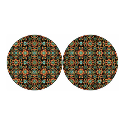 Chaotic Boho Floral Pattern Print Car Coasters
