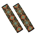 Chaotic Boho Floral Pattern Print Car Seat Belt Covers