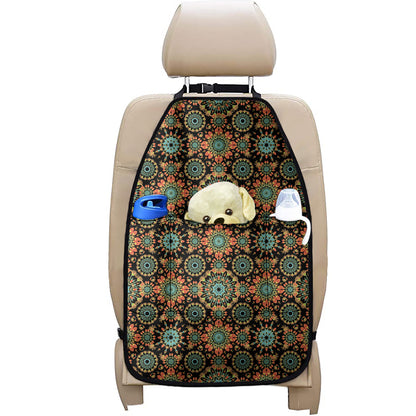 Chaotic Boho Floral Pattern Print Car Seat Organizers