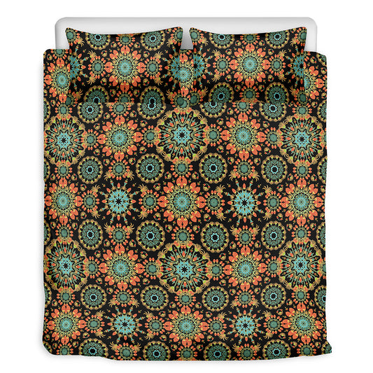 Chaotic Boho Floral Pattern Print Duvet Cover Bedding Set