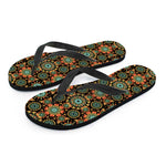 Chaotic Boho Floral Pattern Print Flip Flops