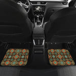 Chaotic Boho Floral Pattern Print Front and Back Car Floor Mats