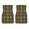 Chaotic Boho Floral Pattern Print Front Car Floor Mats