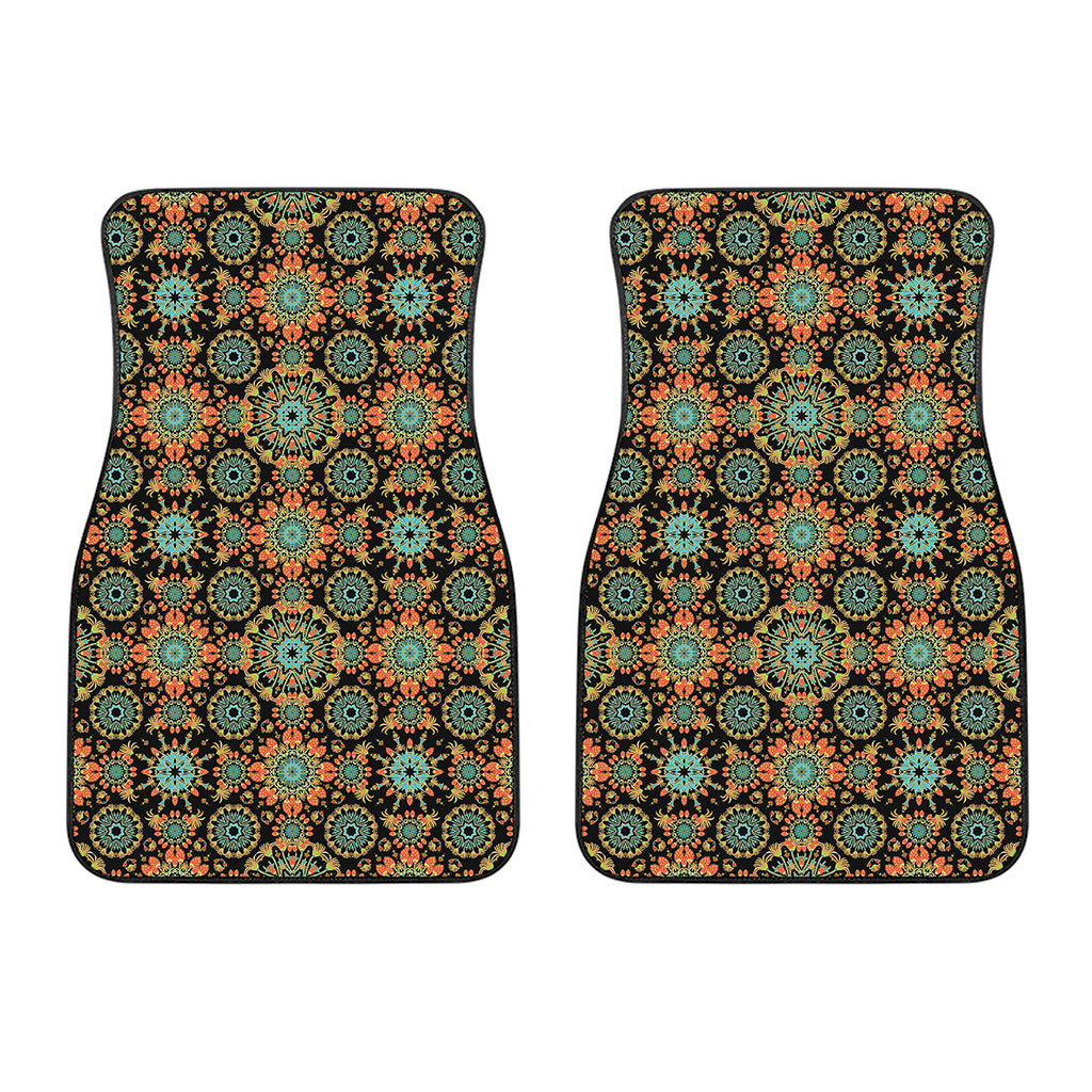 Chaotic Boho Floral Pattern Print Front Car Floor Mats