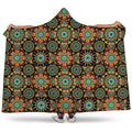 Chaotic Boho Floral Pattern Print Hooded Blanket