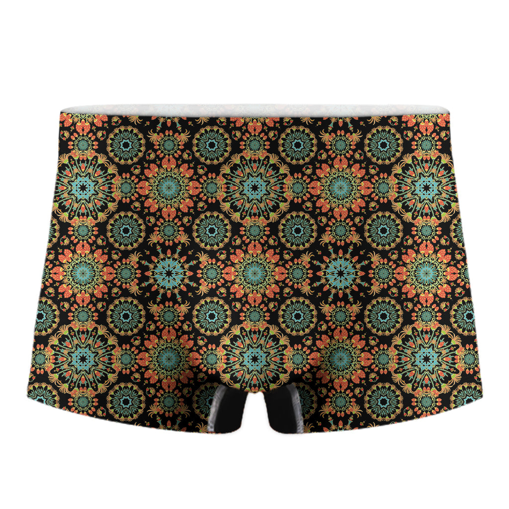 Chaotic Boho Floral Pattern Print Men's Boxer Briefs