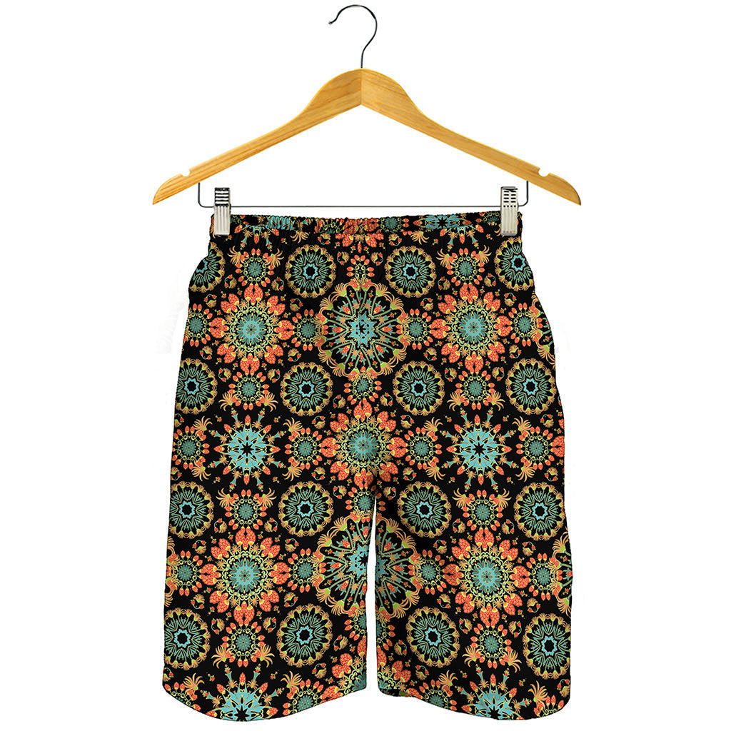 Chaotic Boho Floral Pattern Print Men's Shorts