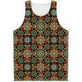 Chaotic Boho Floral Pattern Print Men's Tank Top