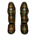 Chaotic Boho Floral Pattern Print Muay Thai Shin Guard