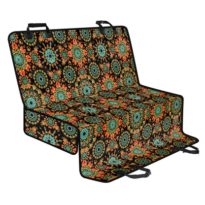 Chaotic Boho Floral Pattern Print Pet Car Back Seat Cover