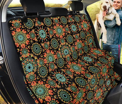 Chaotic Boho Floral Pattern Print Pet Car Back Seat Cover
