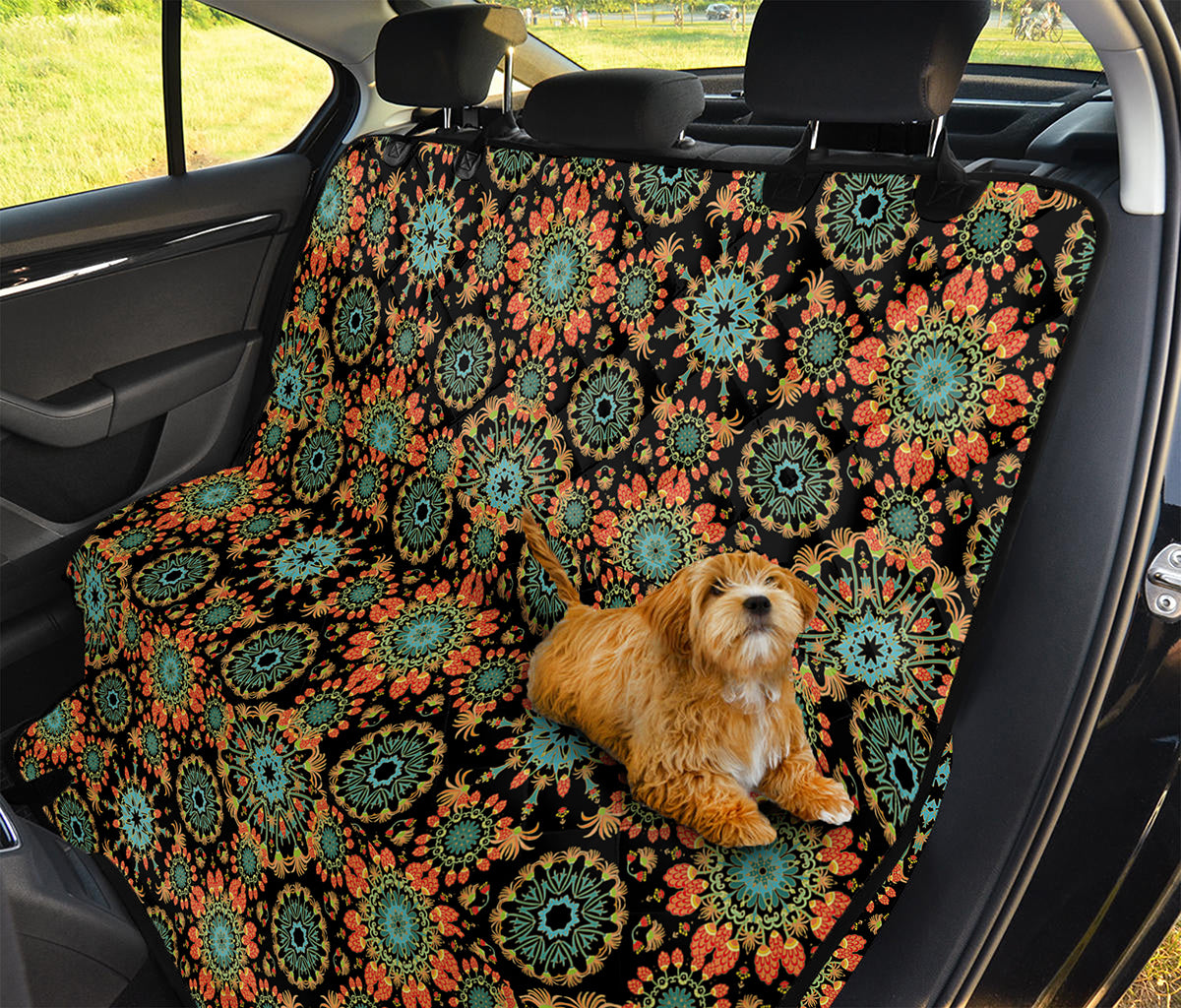 Chaotic Boho Floral Pattern Print Pet Car Back Seat Cover