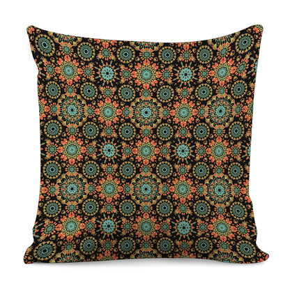 Chaotic Boho Floral Pattern Print Pillow Cover