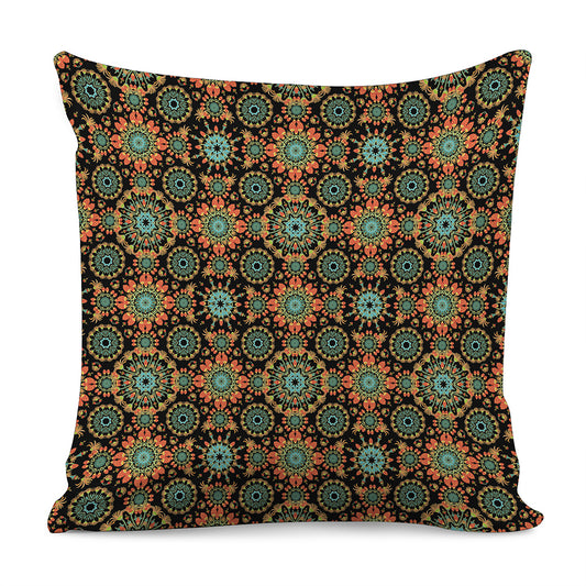 Chaotic Boho Floral Pattern Print Pillow Cover