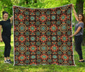 Chaotic Boho Floral Pattern Print Quilt