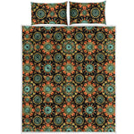 Chaotic Boho Floral Pattern Print Quilt Bed Set