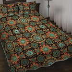 Chaotic Boho Floral Pattern Print Quilt Bed Set