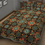 Chaotic Boho Floral Pattern Print Quilt Bed Set