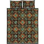 Chaotic Boho Floral Pattern Print Quilt Bed Set
