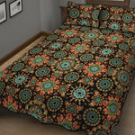 Chaotic Boho Floral Pattern Print Quilt Bed Set