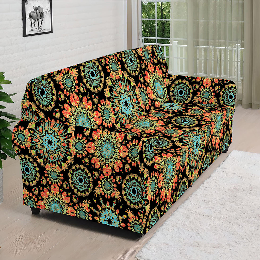 Chaotic Boho Floral Pattern Print Sofa Cover
