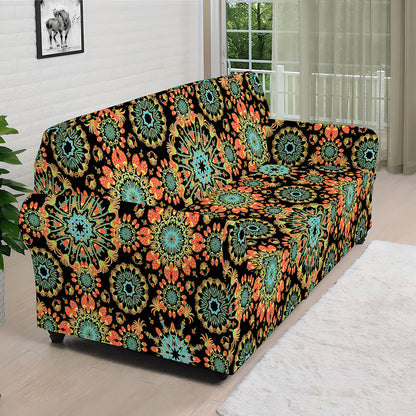 Chaotic Boho Floral Pattern Print Sofa Cover