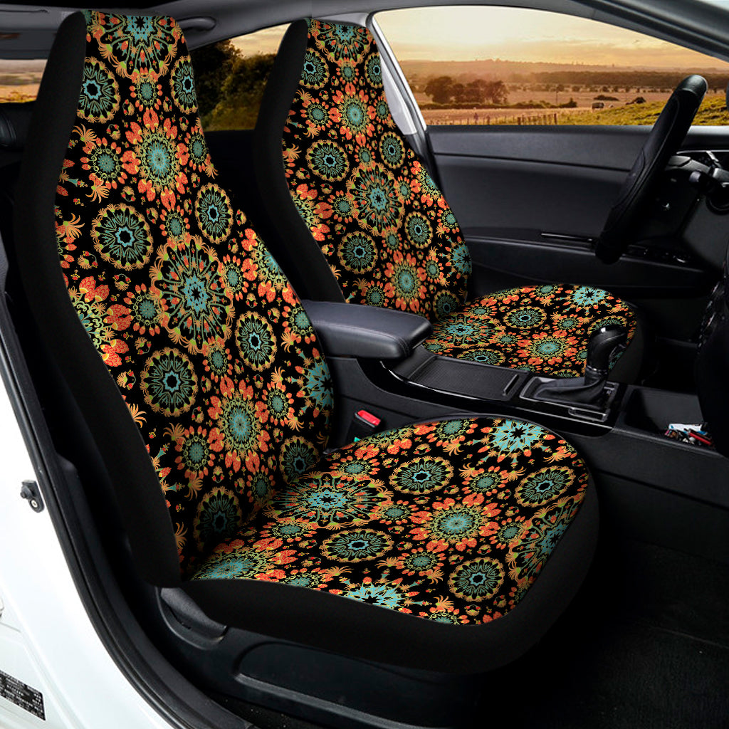 Chaotic Boho Floral Pattern Print Universal Fit Car Seat Covers