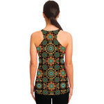 Chaotic Boho Floral Pattern Print Women's Racerback Tank Top