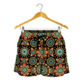 Chaotic Boho Floral Pattern Print Women's Shorts