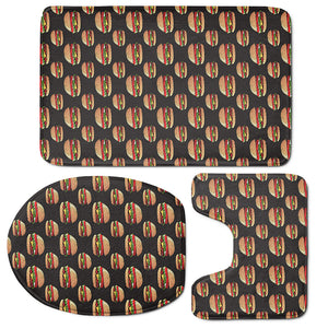 Cheeseburger Pattern Print 3 Piece Bath Mat Set