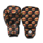 Cheeseburger Pattern Print Boxing Gloves