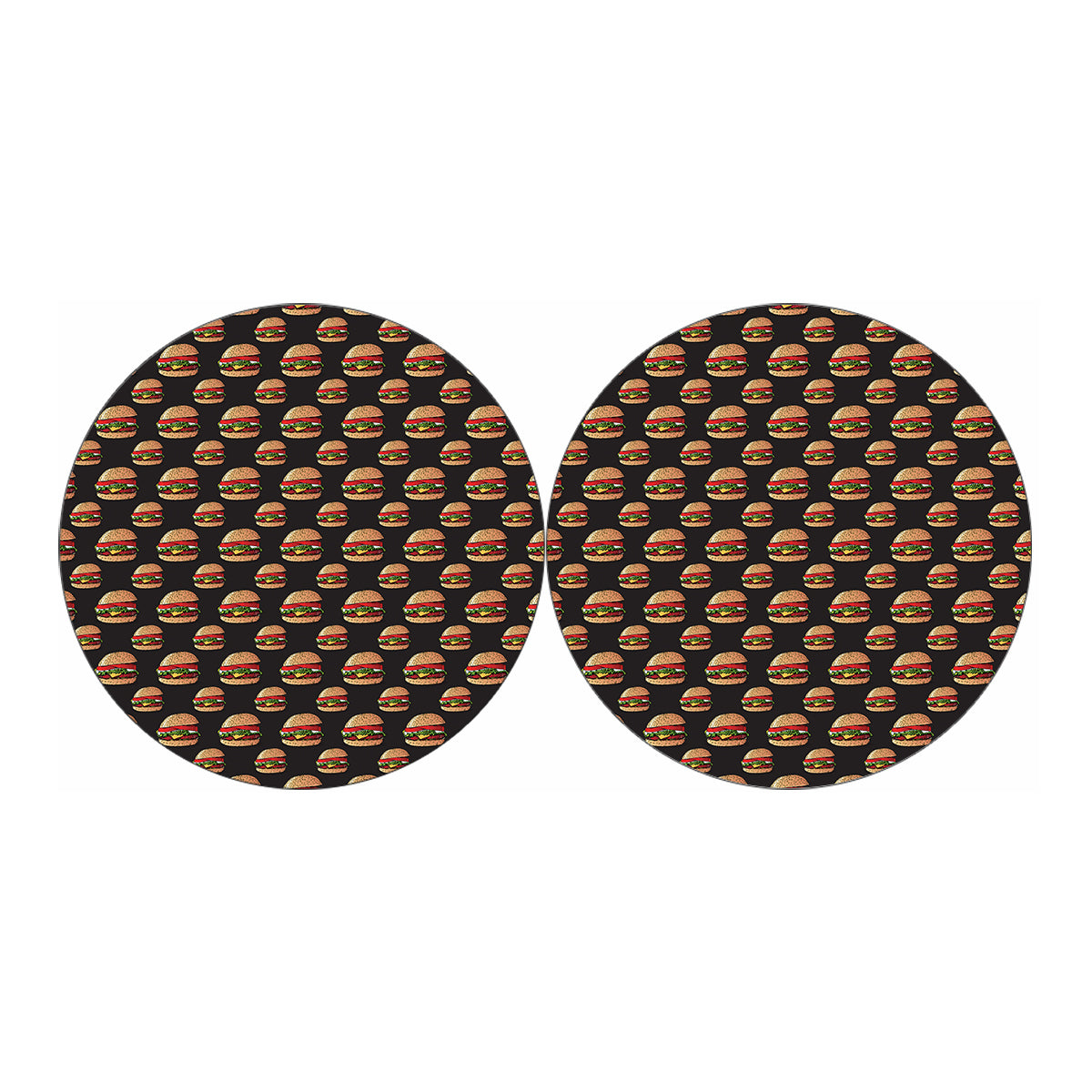 Cheeseburger Pattern Print Car Coasters