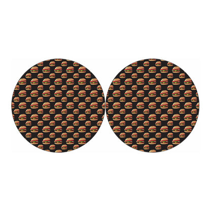 Cheeseburger Pattern Print Car Coasters