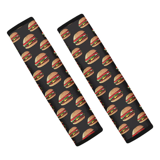 Cheeseburger Pattern Print Car Seat Belt Covers