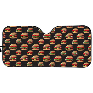 Cheeseburger Pattern Print Car Sun Shade