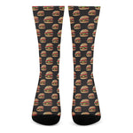 Cheeseburger Pattern Print Crew Socks