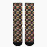 Cheeseburger Pattern Print Crew Socks