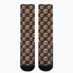 Cheeseburger Pattern Print Crew Socks