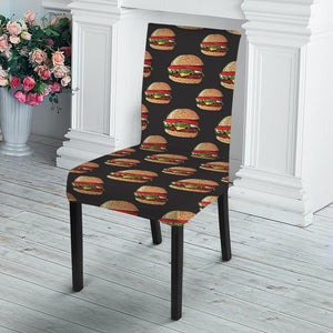 Cheeseburger Pattern Print Dining Chair Slipcover