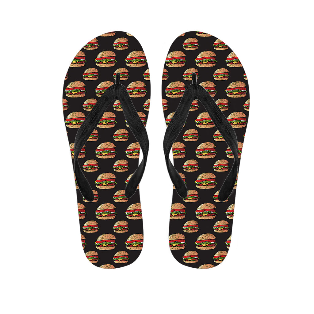 Cheeseburger Pattern Print Flip Flops