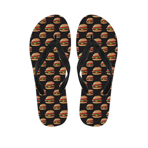 Cheeseburger Pattern Print Flip Flops