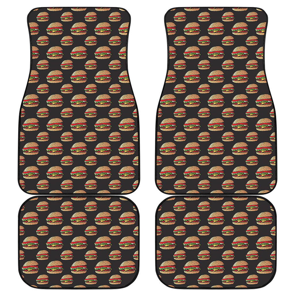 Cheeseburger Pattern Print Front and Back Car Floor Mats
