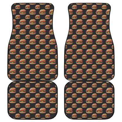 Cheeseburger Pattern Print Front and Back Car Floor Mats
