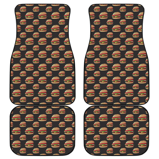 Cheeseburger Pattern Print Front and Back Car Floor Mats