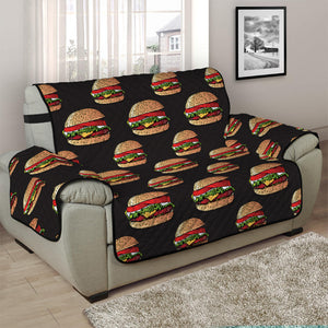 Cheeseburger Pattern Print Half Sofa Protector