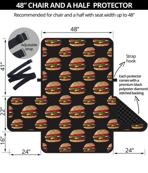 Cheeseburger Pattern Print Half Sofa Protector